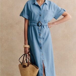 Sezane Dora Dress with Notched Collar